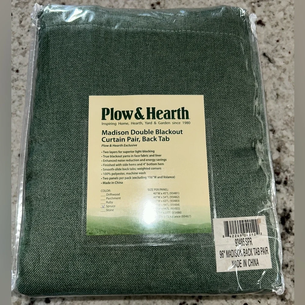 Madison Double-Blackout Back-Tab Curtain Pairs Color Spruce